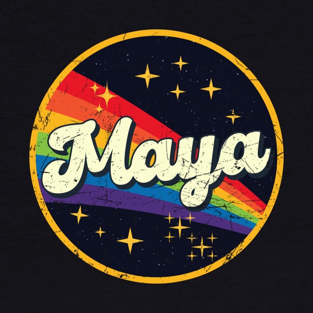 Maya // Rainbow In Space Vintage Grunge-Style by LMW Art